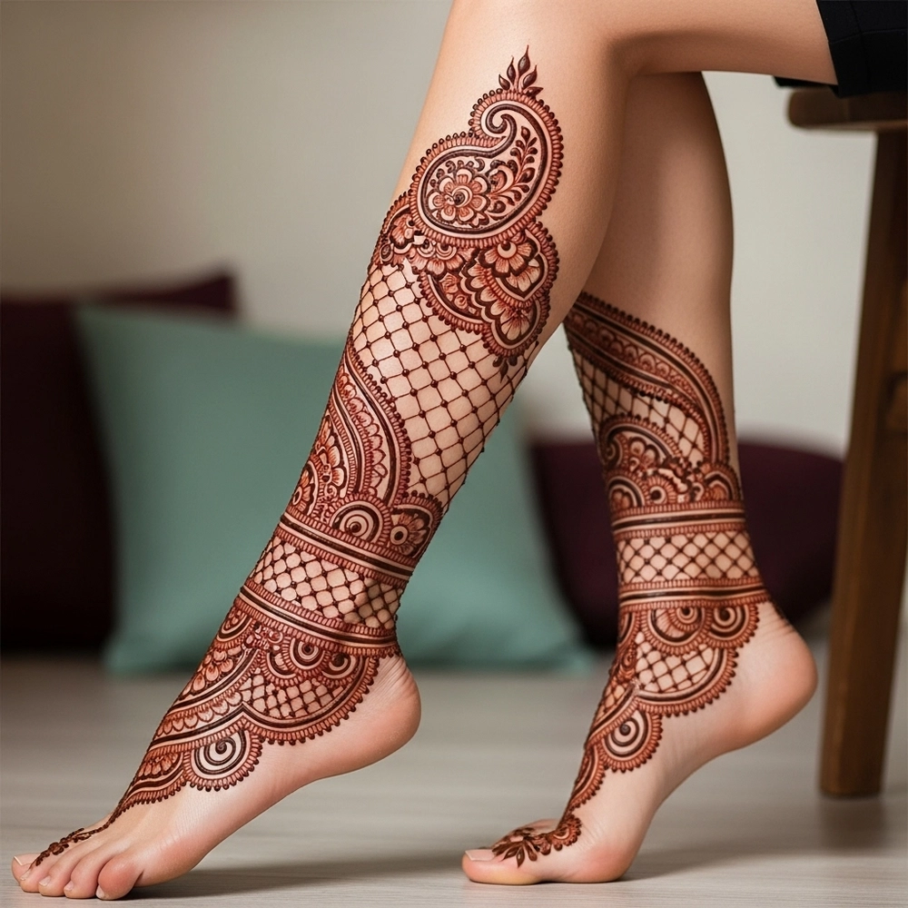 oppana mehndi designs for leg