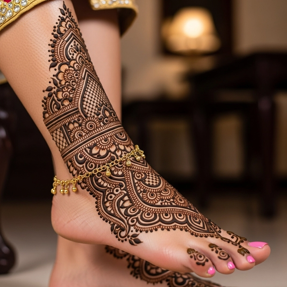 oppana mehndi designs leg simple