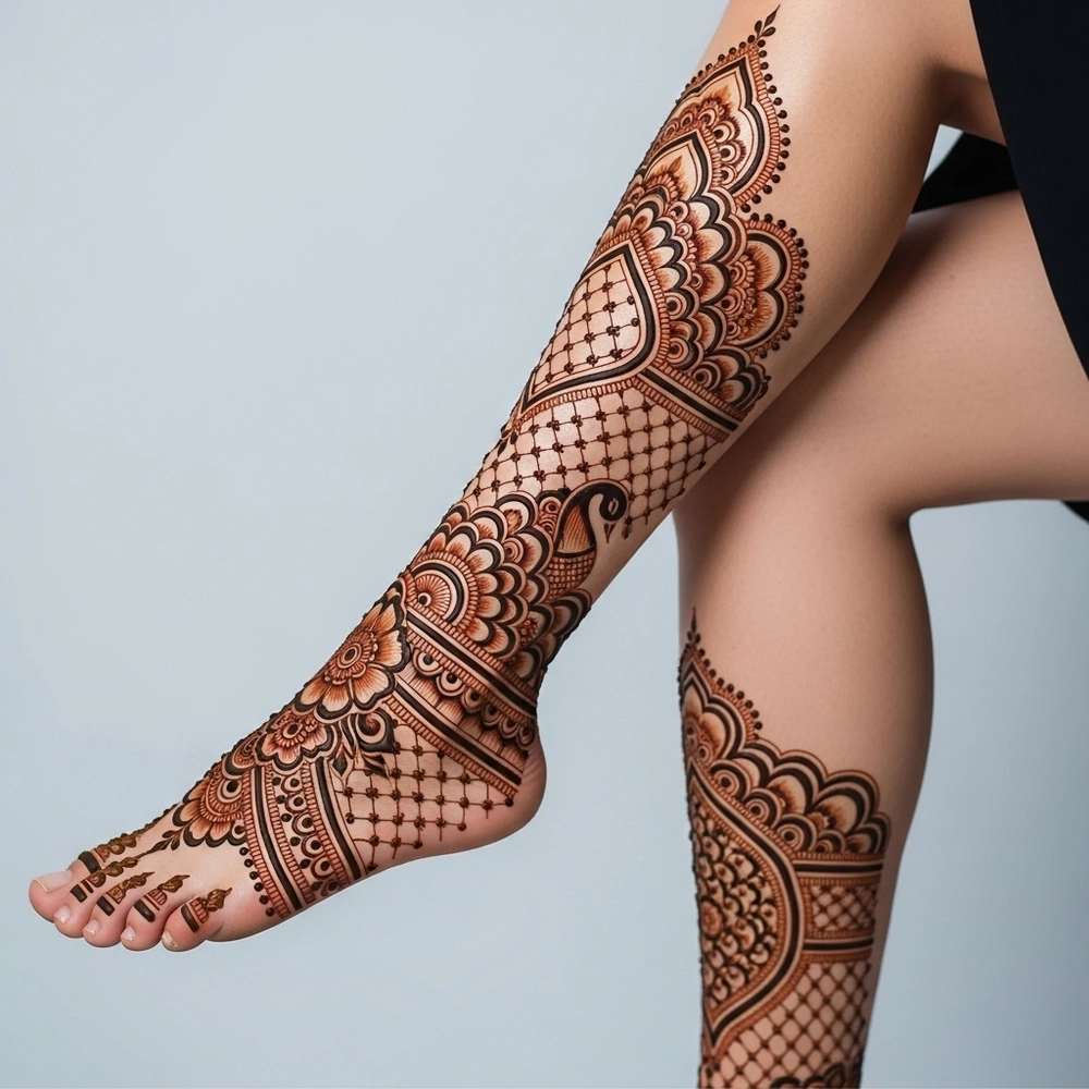 oppana mehndi designs leg