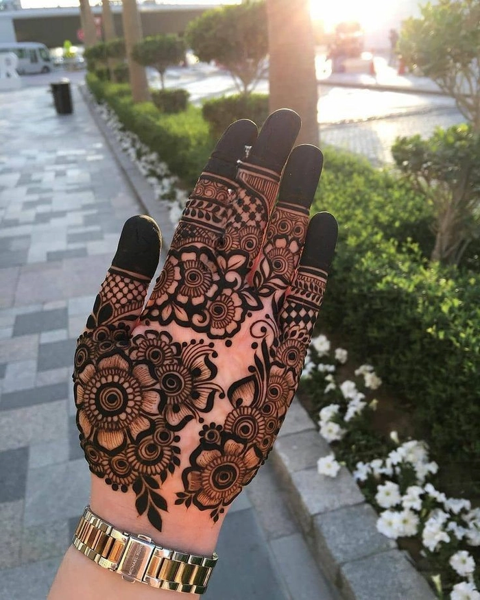 palm mehndi design easy and beautiful front hand