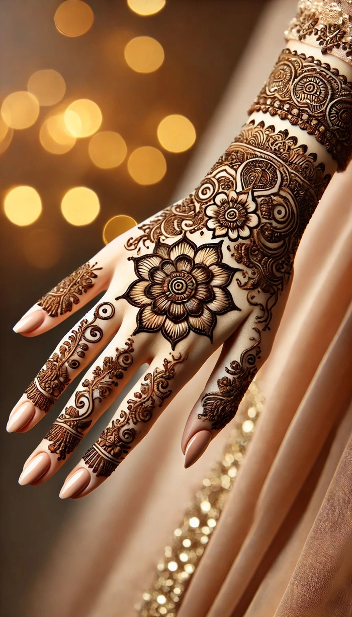 palm mehndi design latest