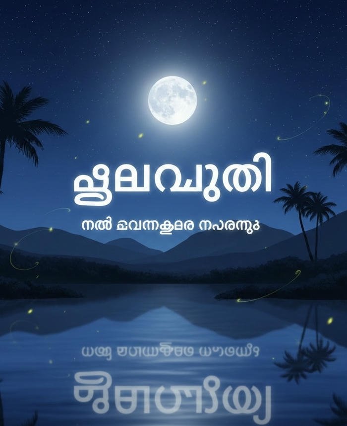 peaceful malayalam night artwork