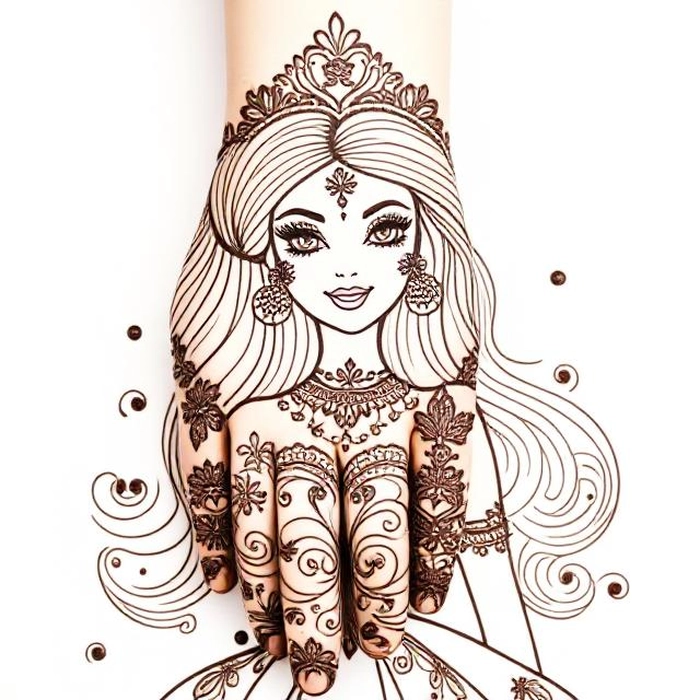 princess barbie mehndi designs