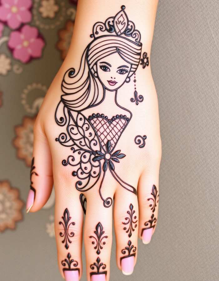 princess mehndi design arabic