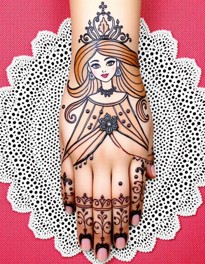 princess mehndi design easy