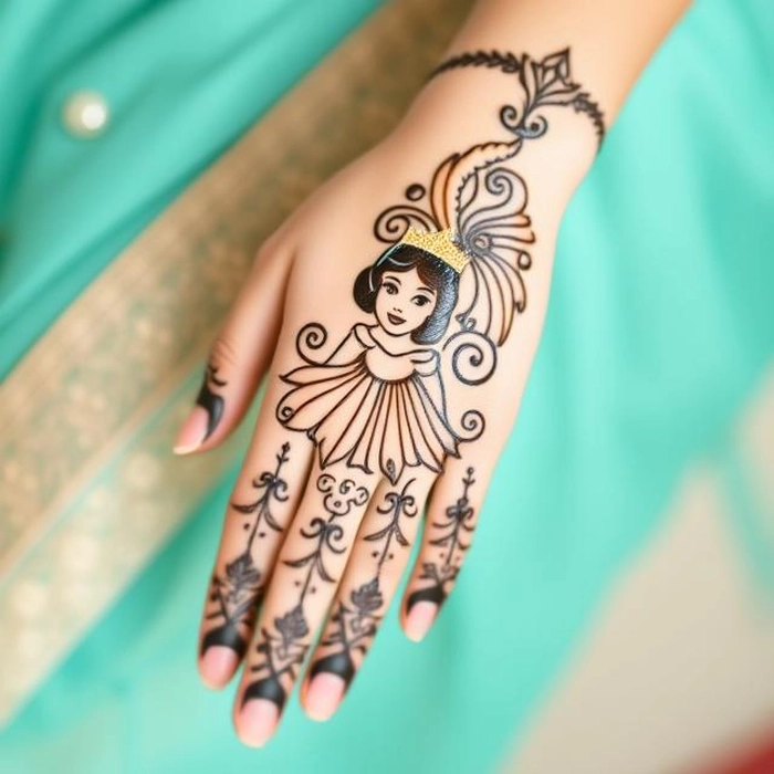 princess name mehndi design