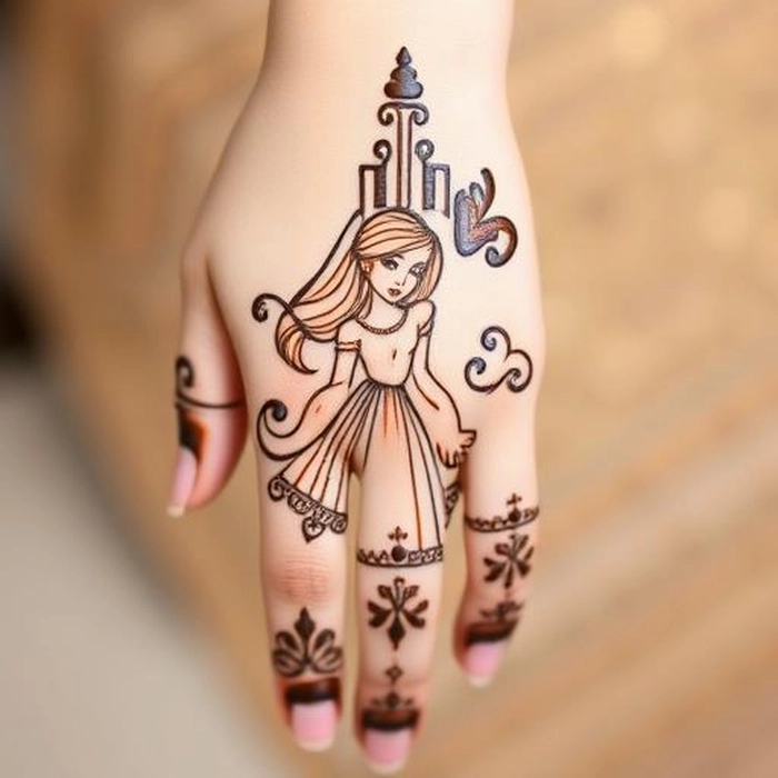 princess tattoo mehndi designs