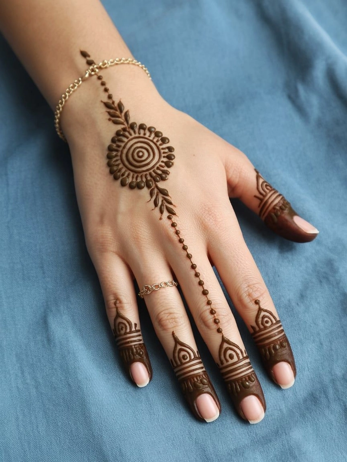 quick mehndi design simple