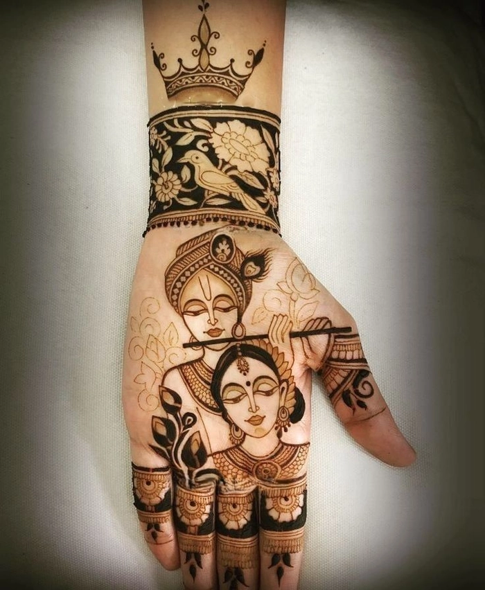 radha krishna mehndi design easy simple and beautiful