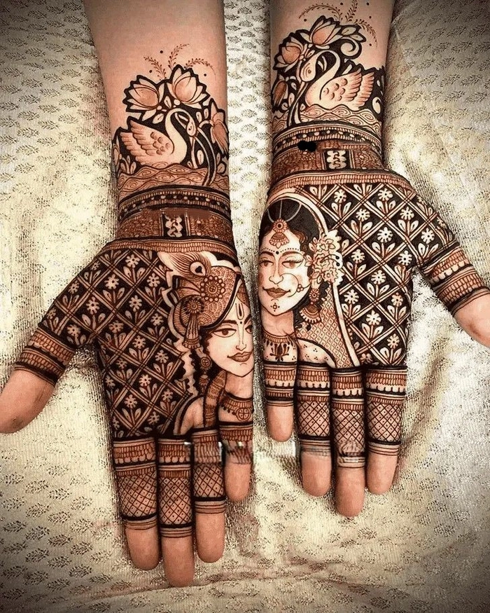 radha krishna mehndi design images