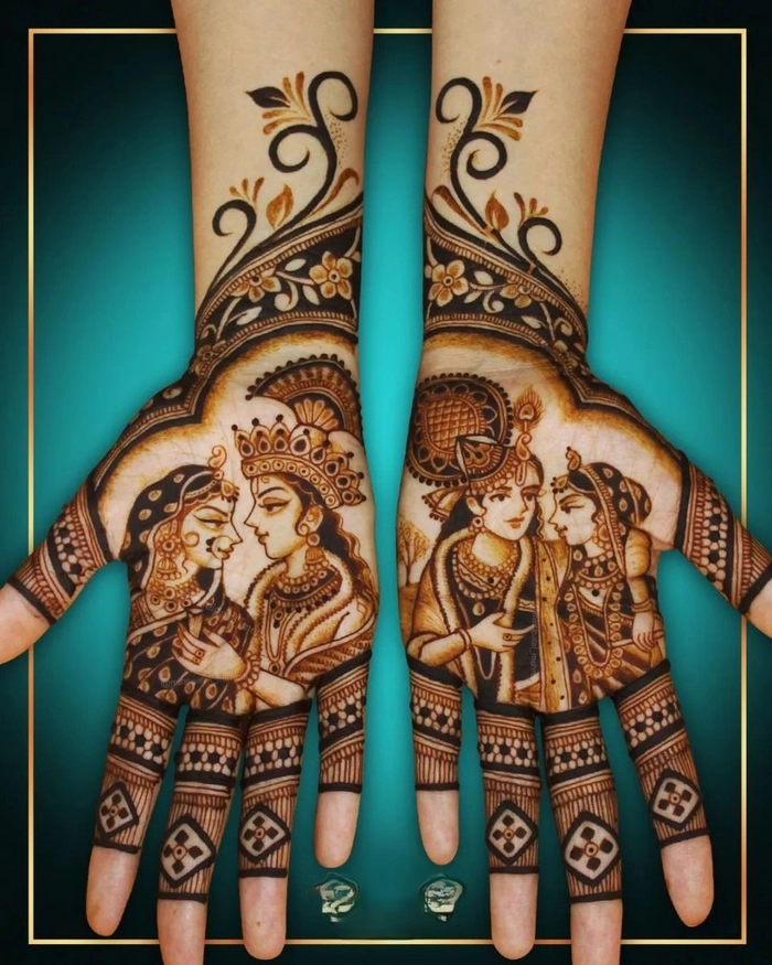 radha krishna mehndi design tattoo