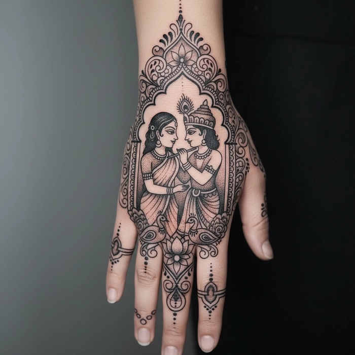 radha krishna mehndi tattoo