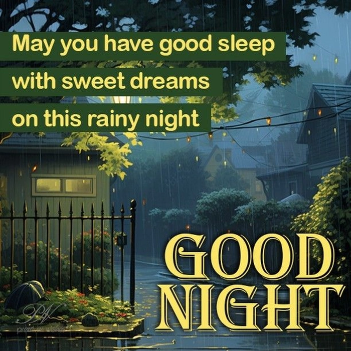 rainy good night images with quotes