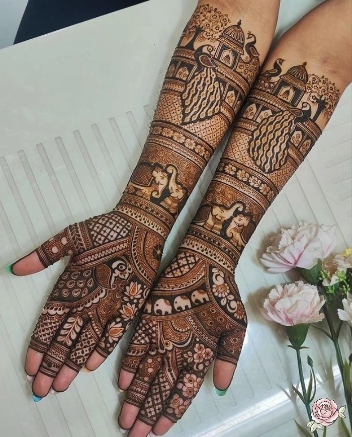 rajasthani diwali mehndi design simple