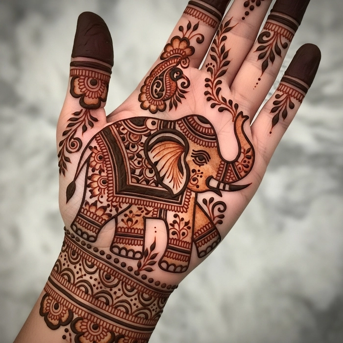 rajasthani elephant mehndi design