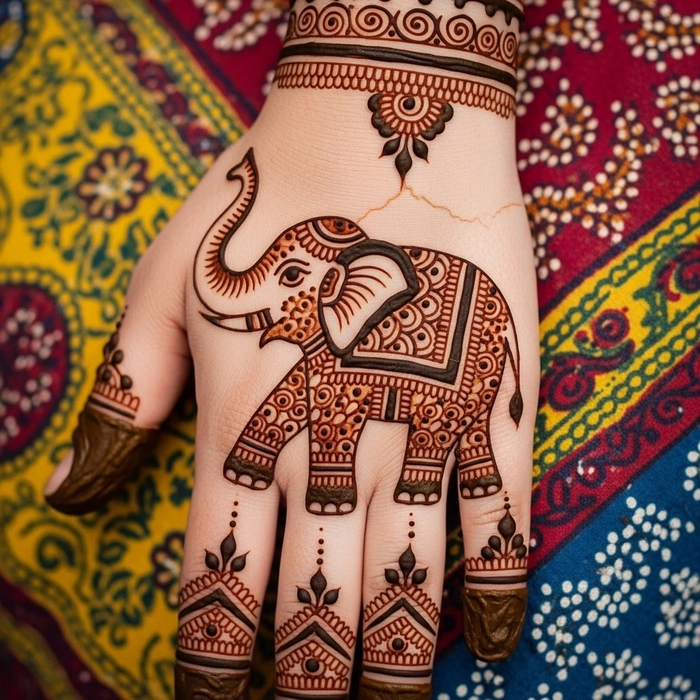 rajasthani elephant mehndi designs