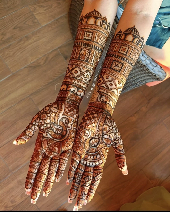 rajasthani ghevar mehndi design