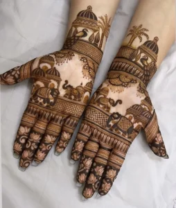 rajasthani mehndi design back hand simple