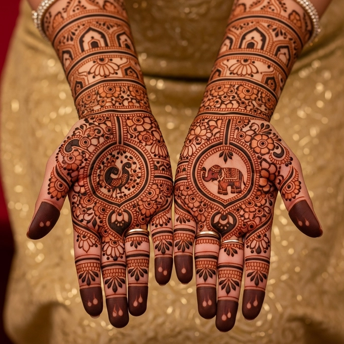 rajasthani mehndi design for bride