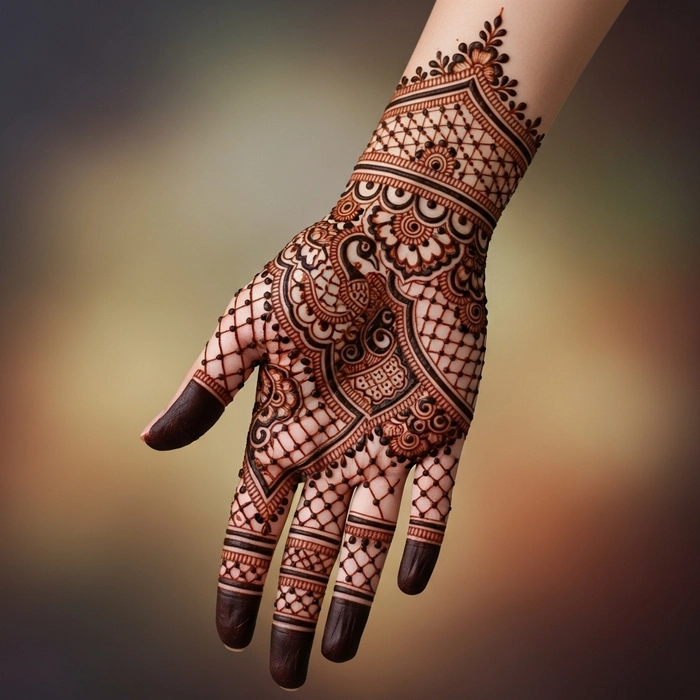 rajasthani modern full hand mehndi design