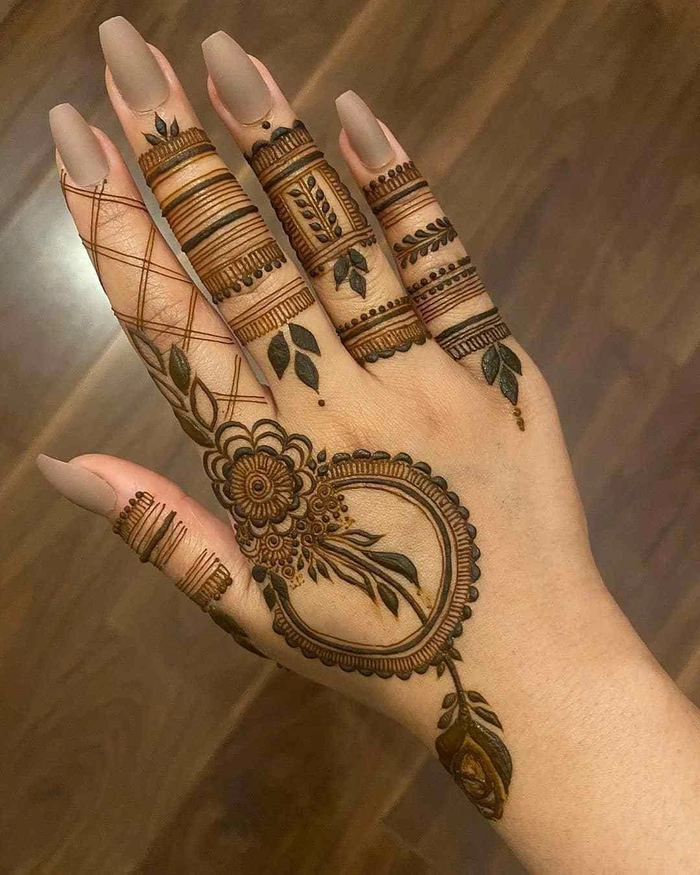 rakhi mehndi design back hand