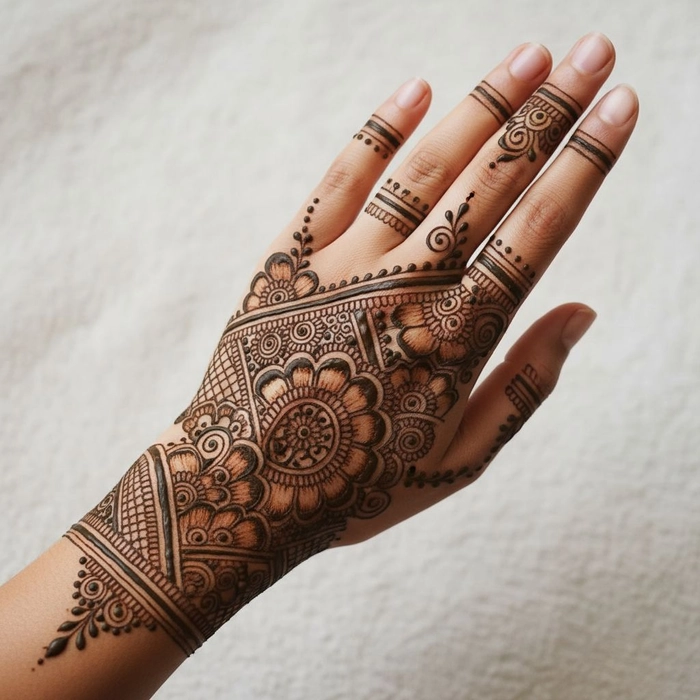 rakhi mehndi design back side