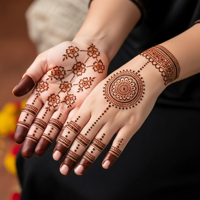 rakhi mehndi design simple front hand