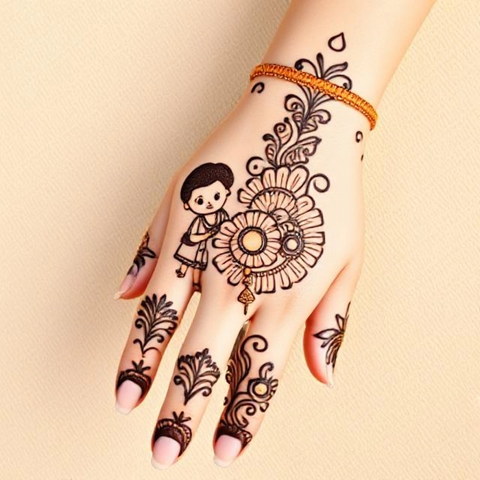 raksha bandhan cartoon mehndi design