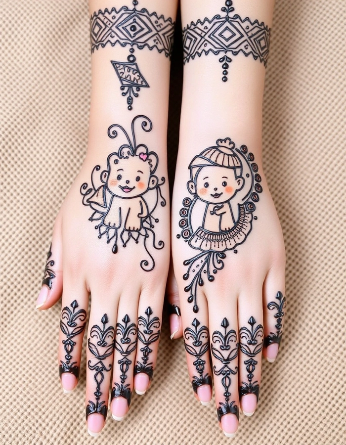 raksha bandhan cartoon mehndi designs