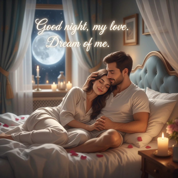 romantic good night images for her