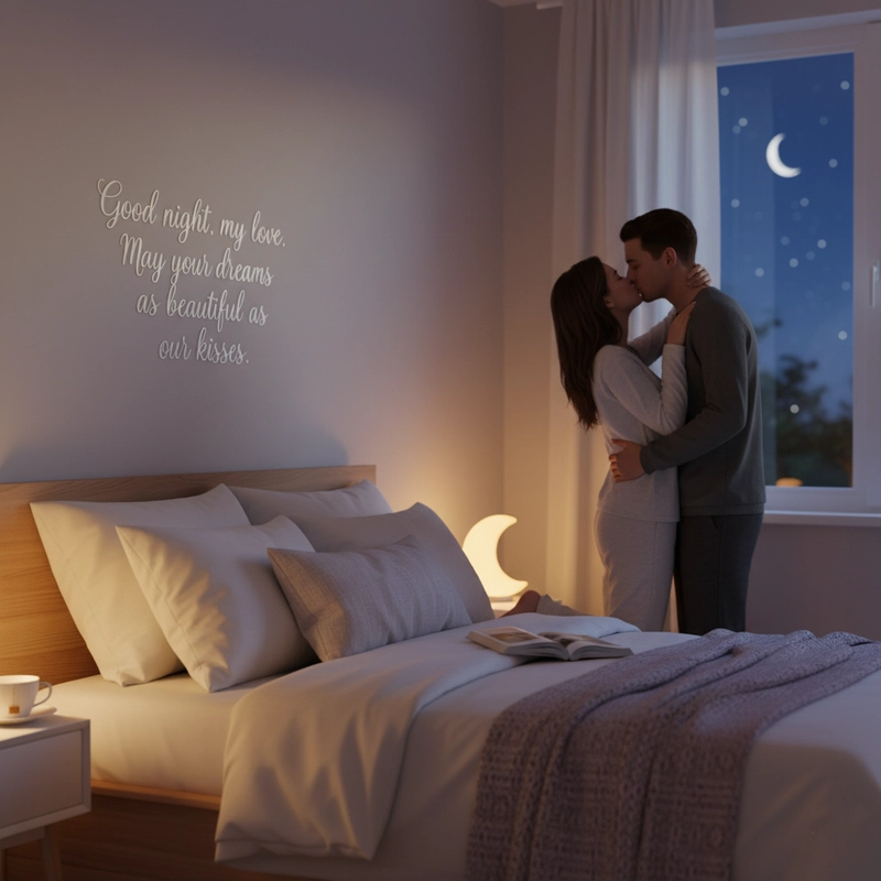 romantic good night kiss images for lover in english