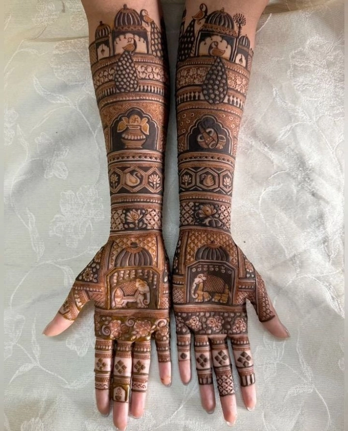 royal rajasthani bridal mehndi design