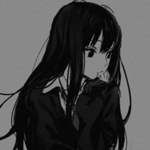 sad gray anime pfp