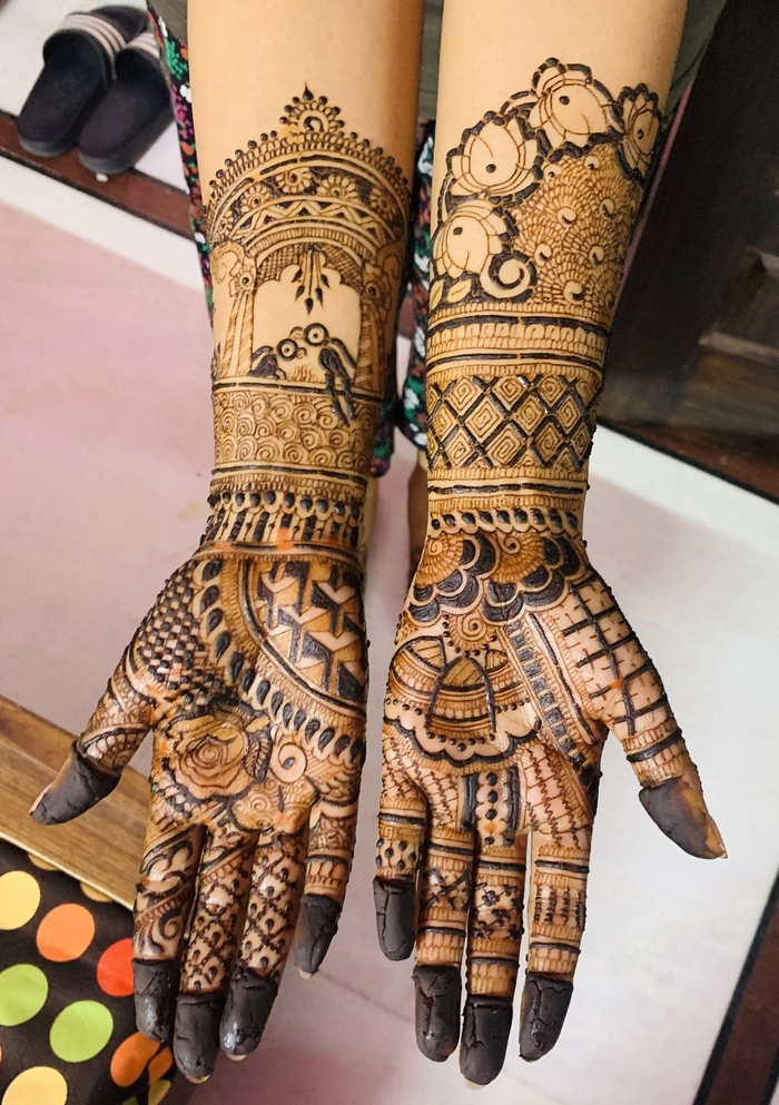 sawan mehndi design simple