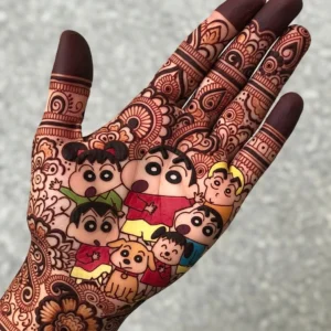 shin-chan cute wali mehndi design