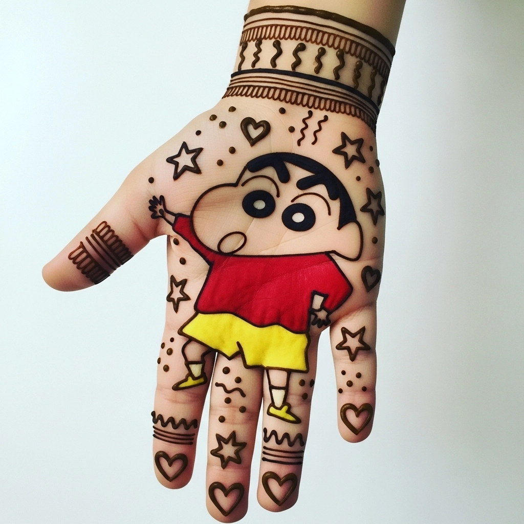 shin chan mehndi design for kids