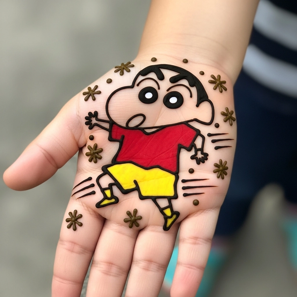 shin chan mehndi designs for kids