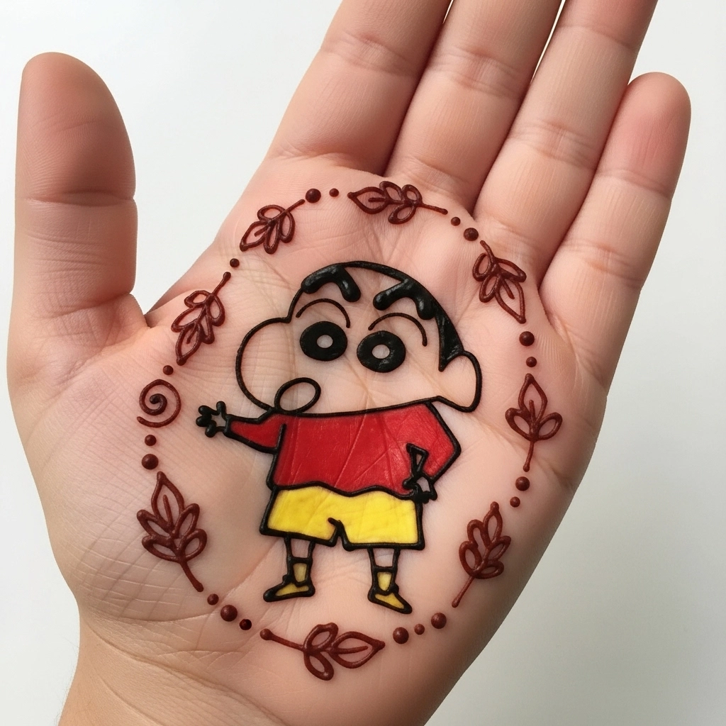 shinchan cartoon mehndi designs