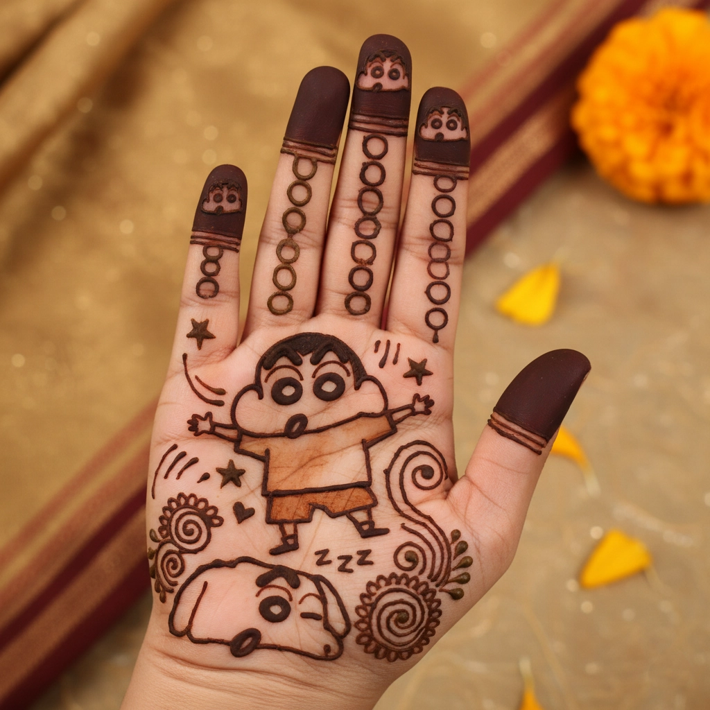 shinchan cute easy mehndi design