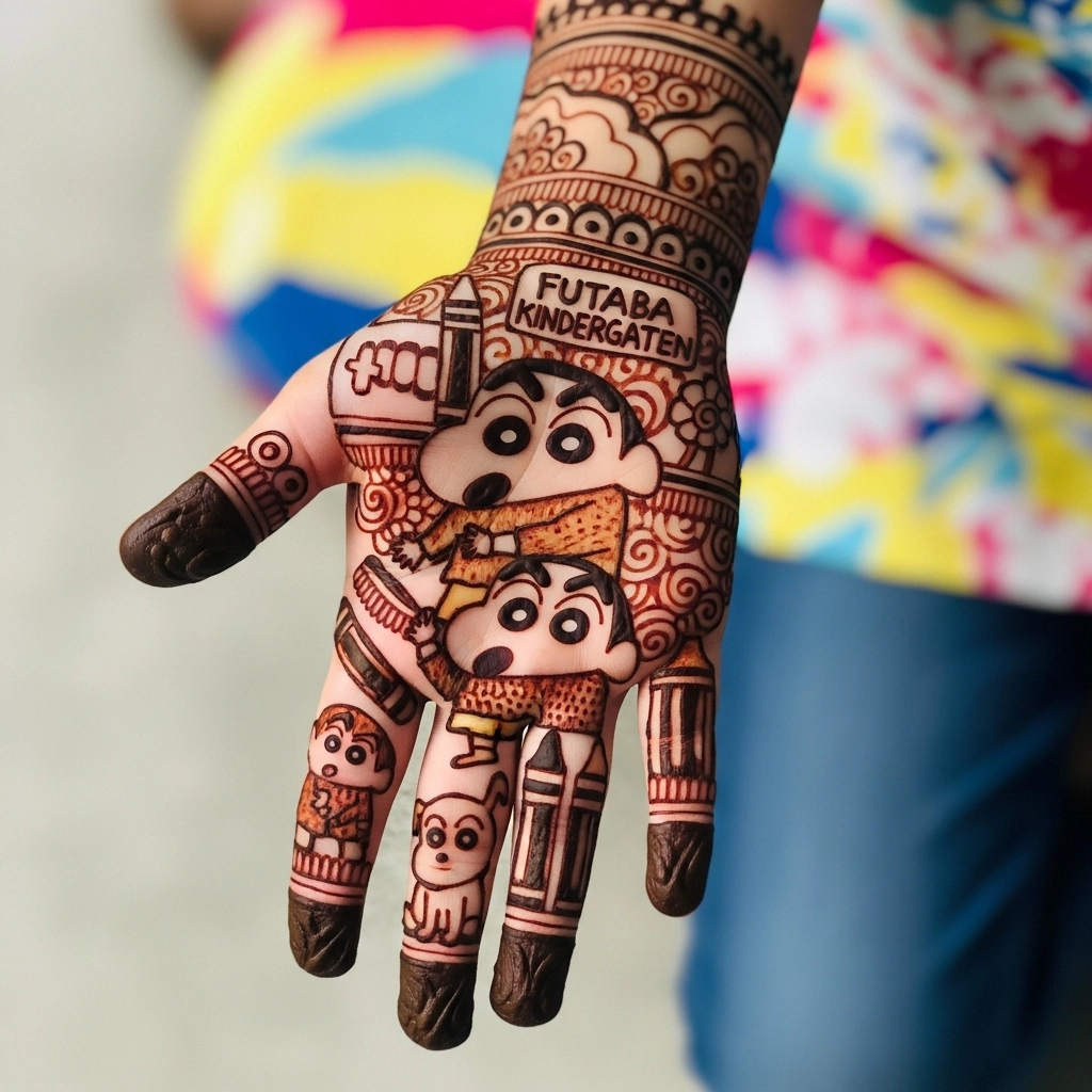 shinchan mehndi design photo