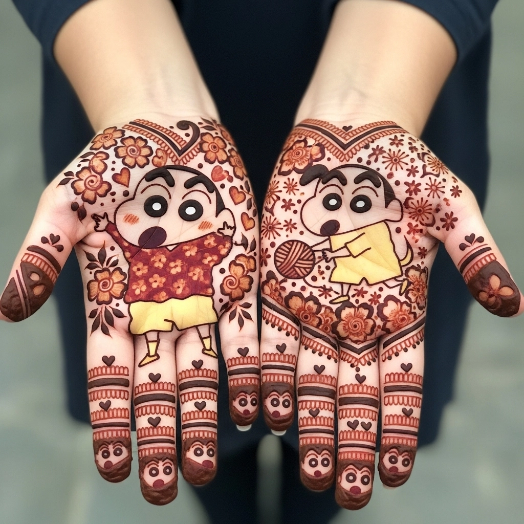shinchan mehndi design simple