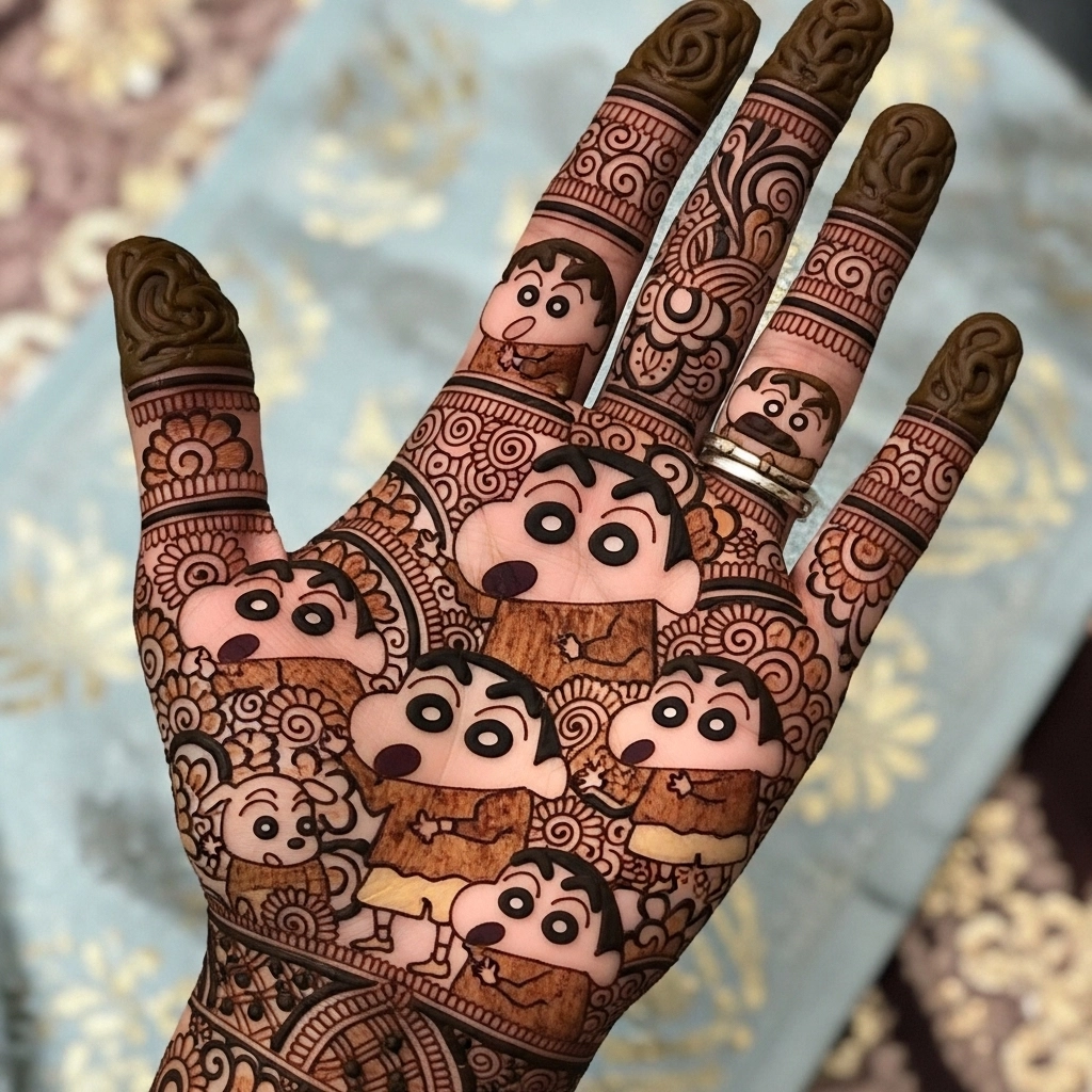 shinchan mehndi designs photo