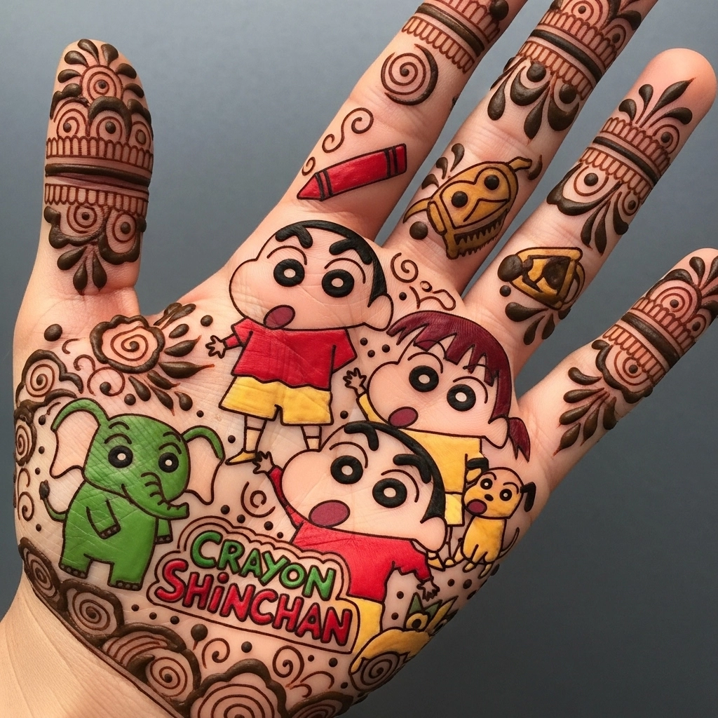 shinchan mehndi designs photos