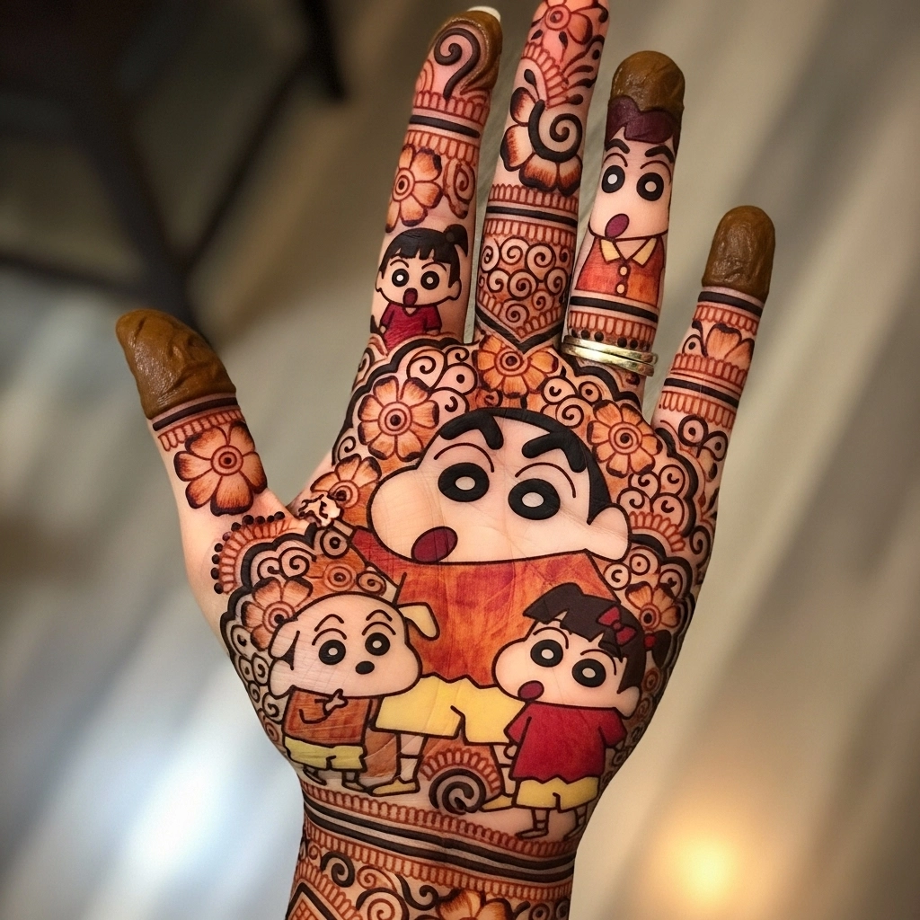 shinchan mehndi designs