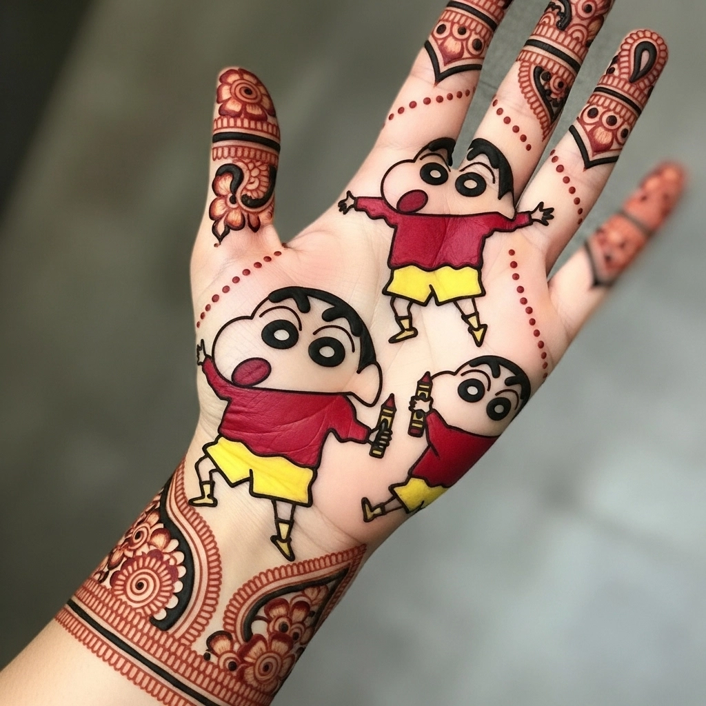 shinchan mehndi drawing