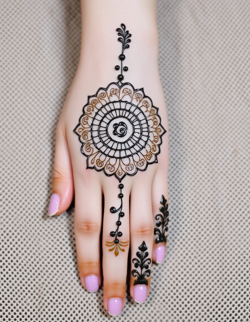 simple mehndi design aage ka