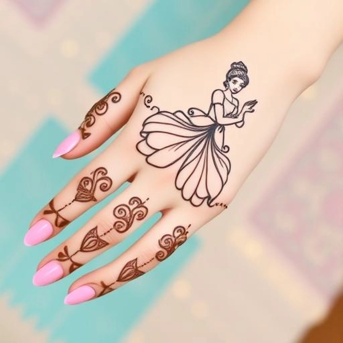 simple princess mehndi designs