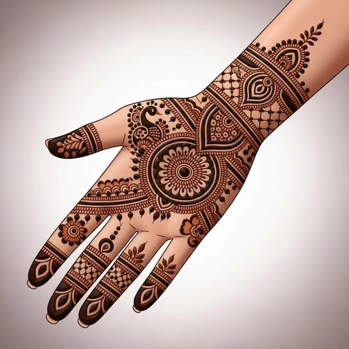 simple rajasthani mehndi design