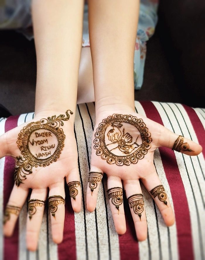 simple rakhi mehndi design images