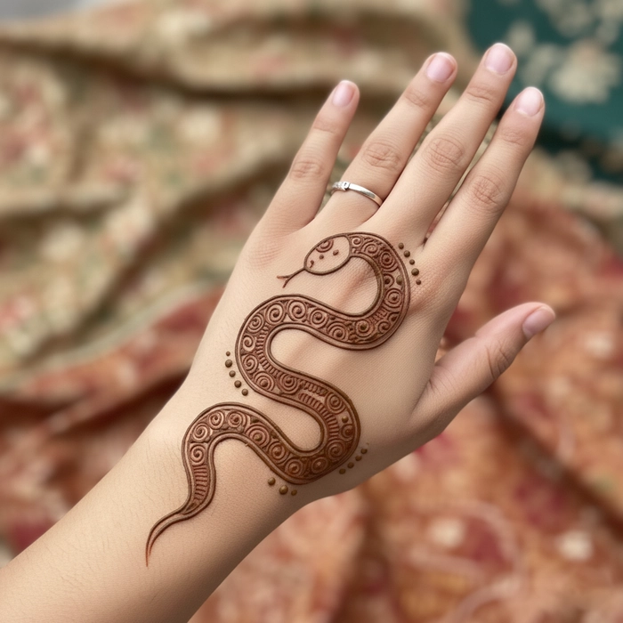 simple snake mehndi design